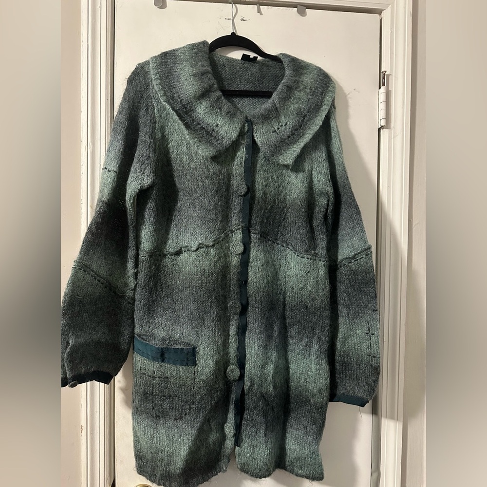 CoVelo Cozy Wool Green Knit Cardigan